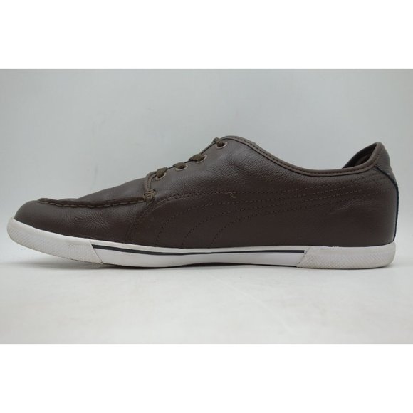Puma Shoes Puma Sport Lifestyle Logo Brown Leather Lace Up Moc Toe Sneakers Shoes Mens 2